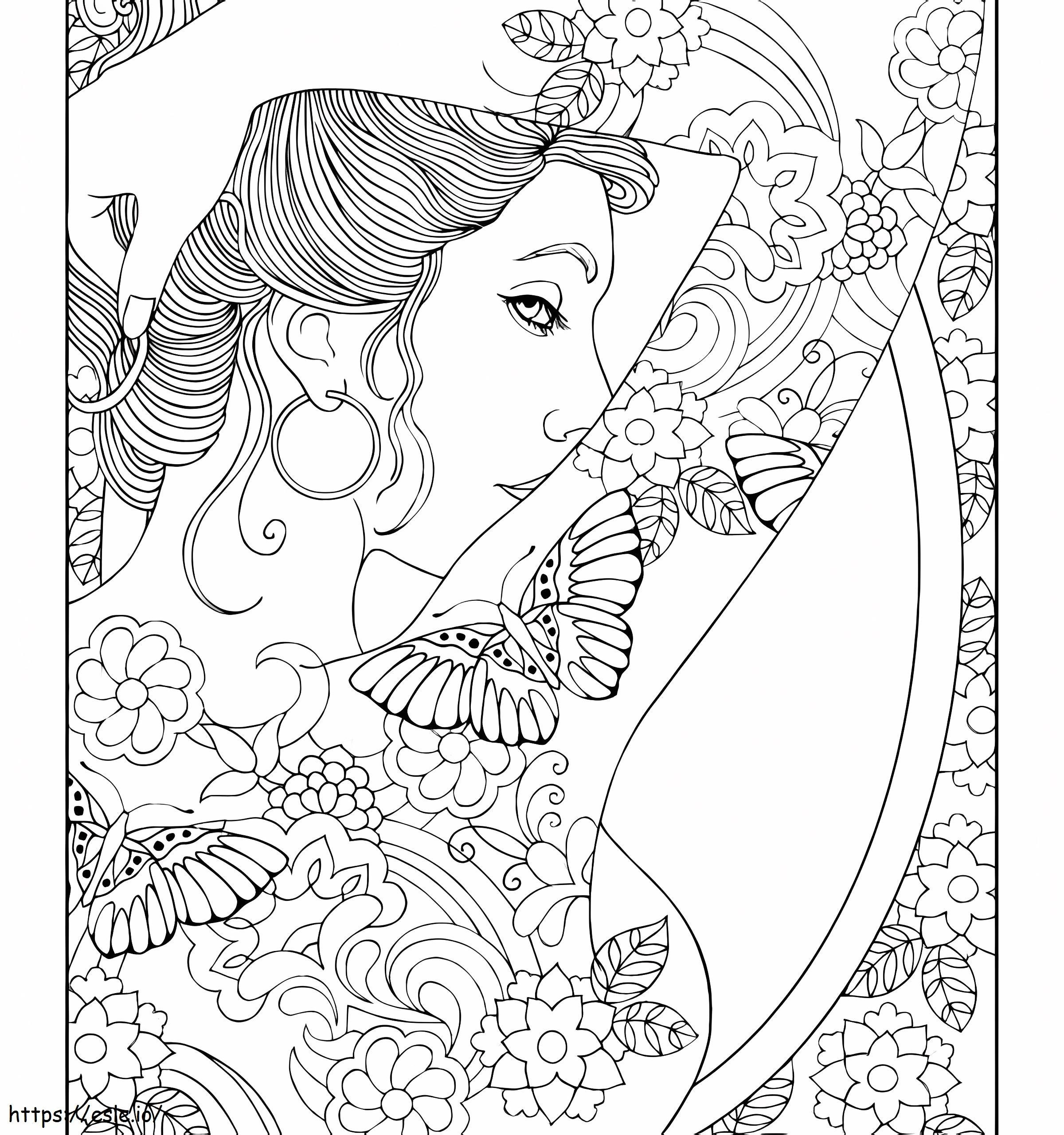 Tattooed Girl coloring page