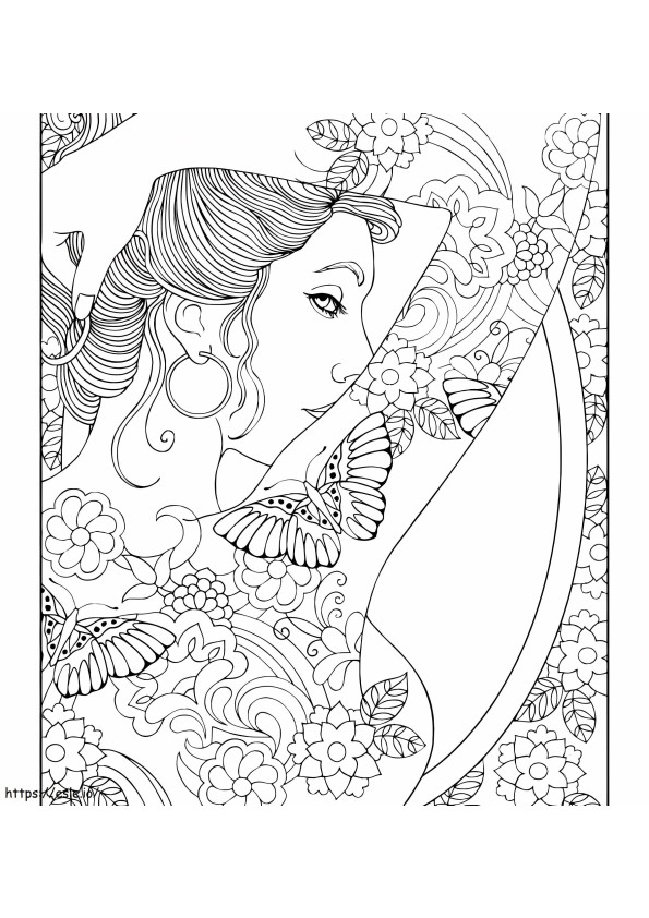 Tattooed Girl coloring page