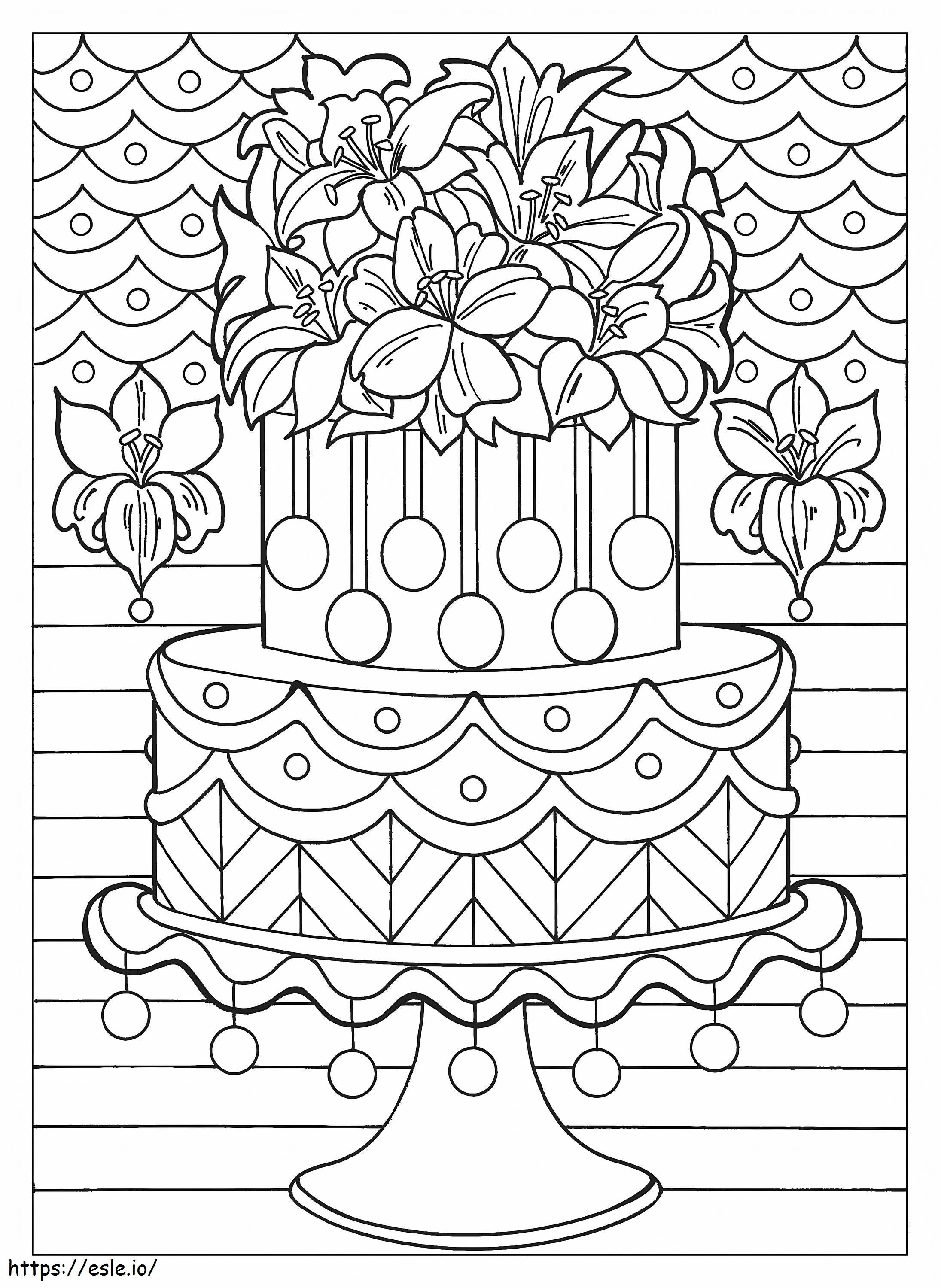 Cake Dessert coloring page