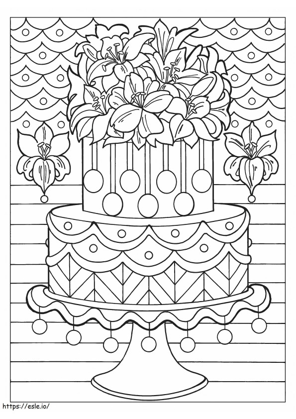 Cake Dessert coloring page