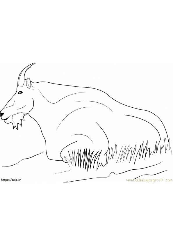 1531880200_Mountain Goat Relaxing A4 coloring page