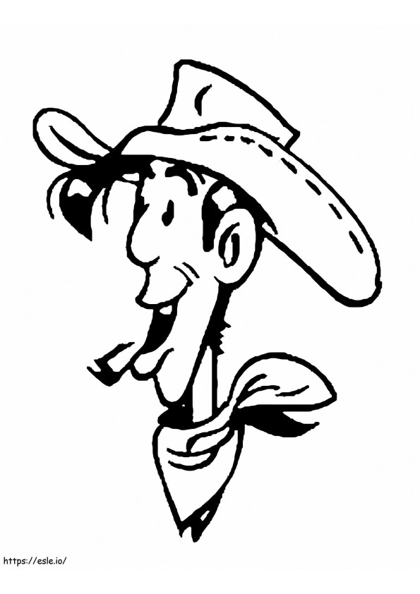 Happy Lucky Luke coloring page