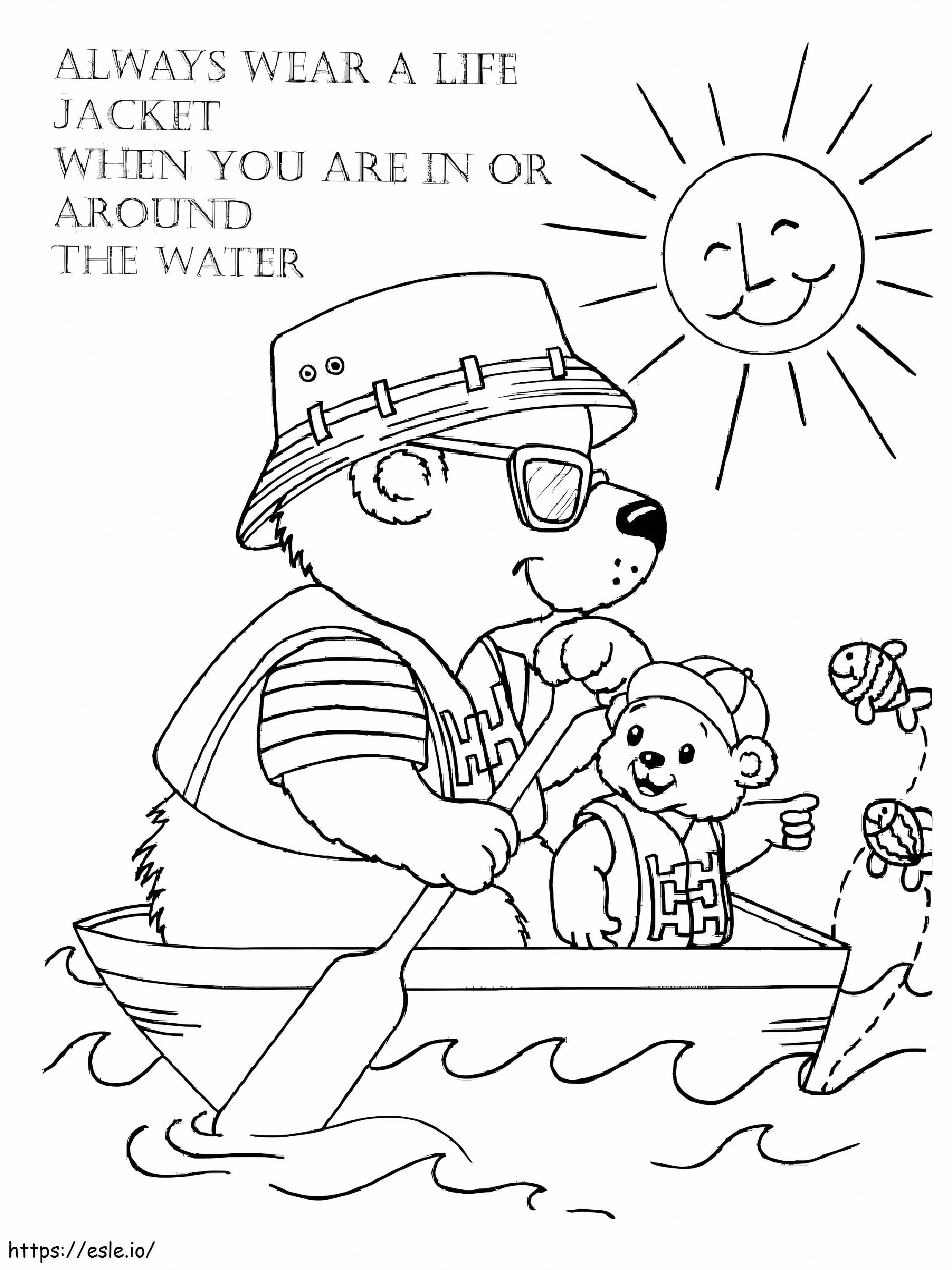 Always Wear A Life Jacket coloring page