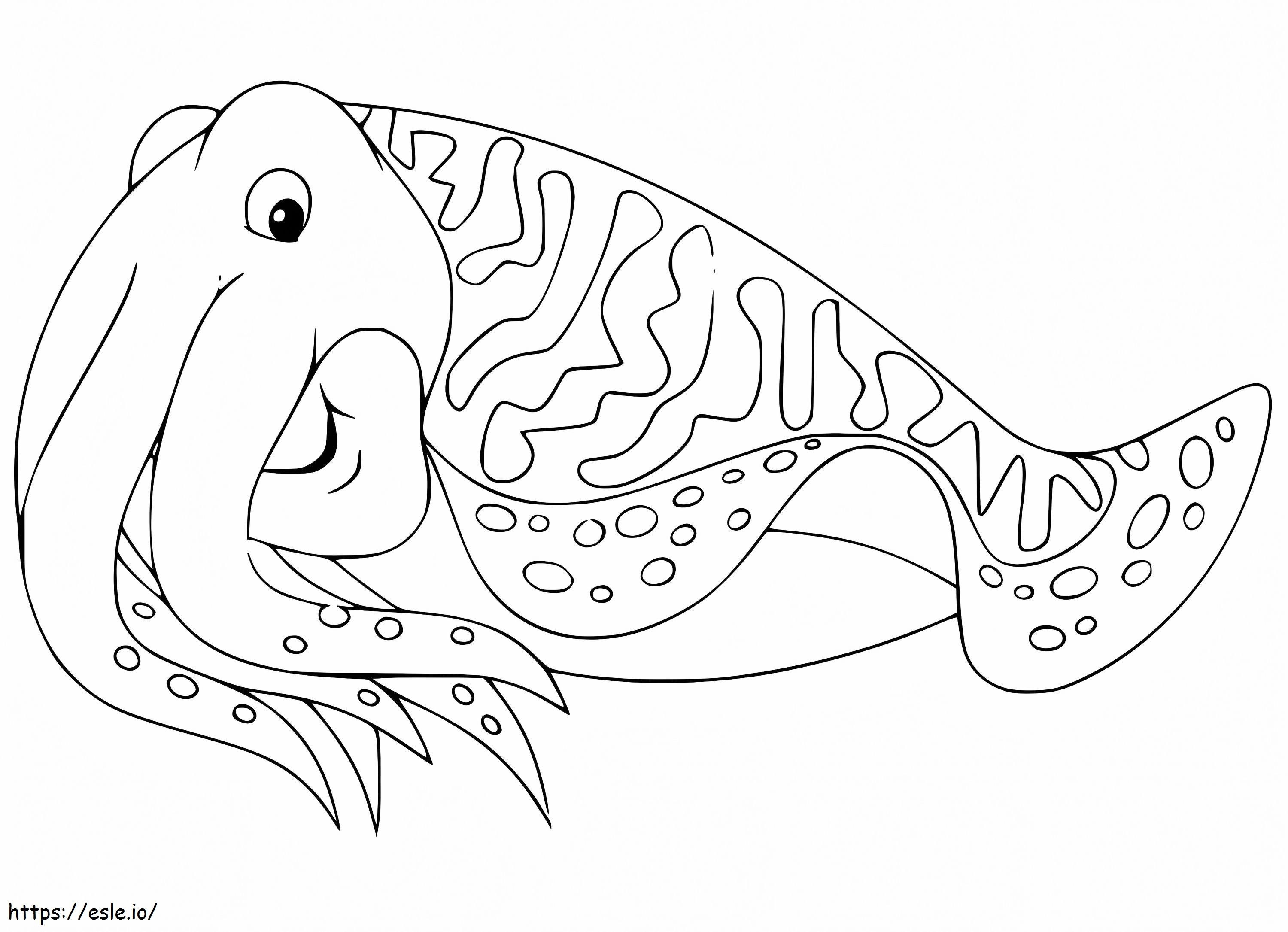 Cartoon Cuttlefish coloring page