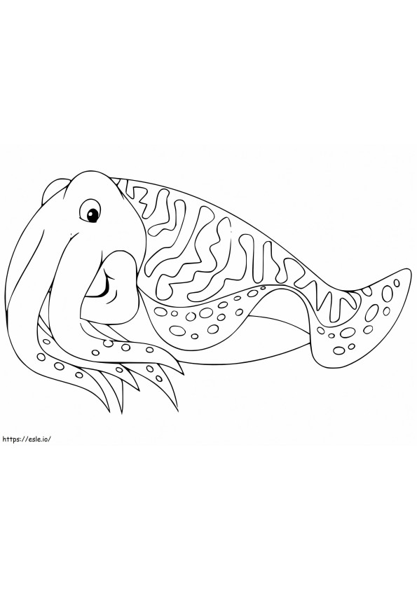 Cartoon-Tintenfisch ausmalbilder
