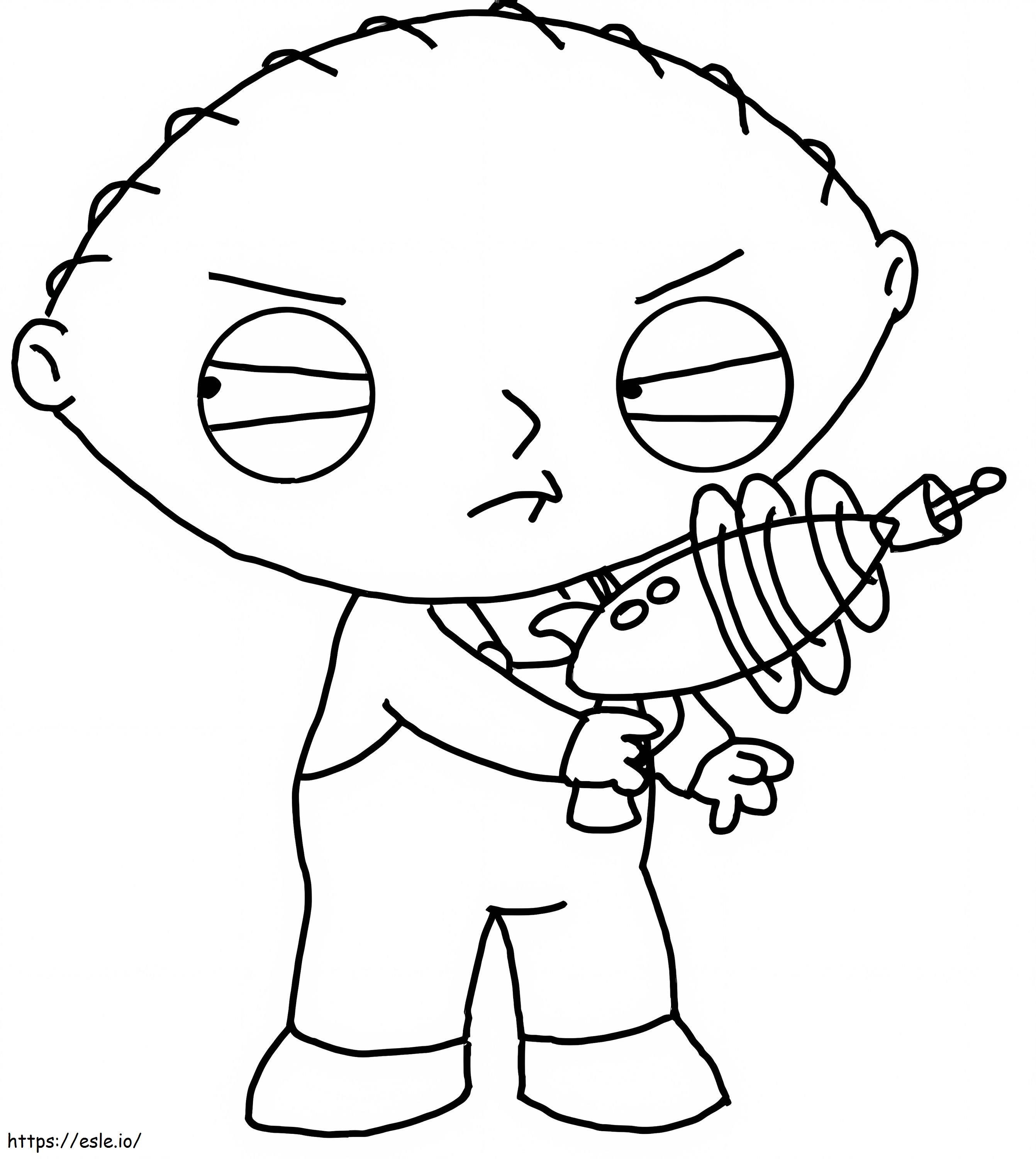 Stewie Griffin con l'arma da colorare