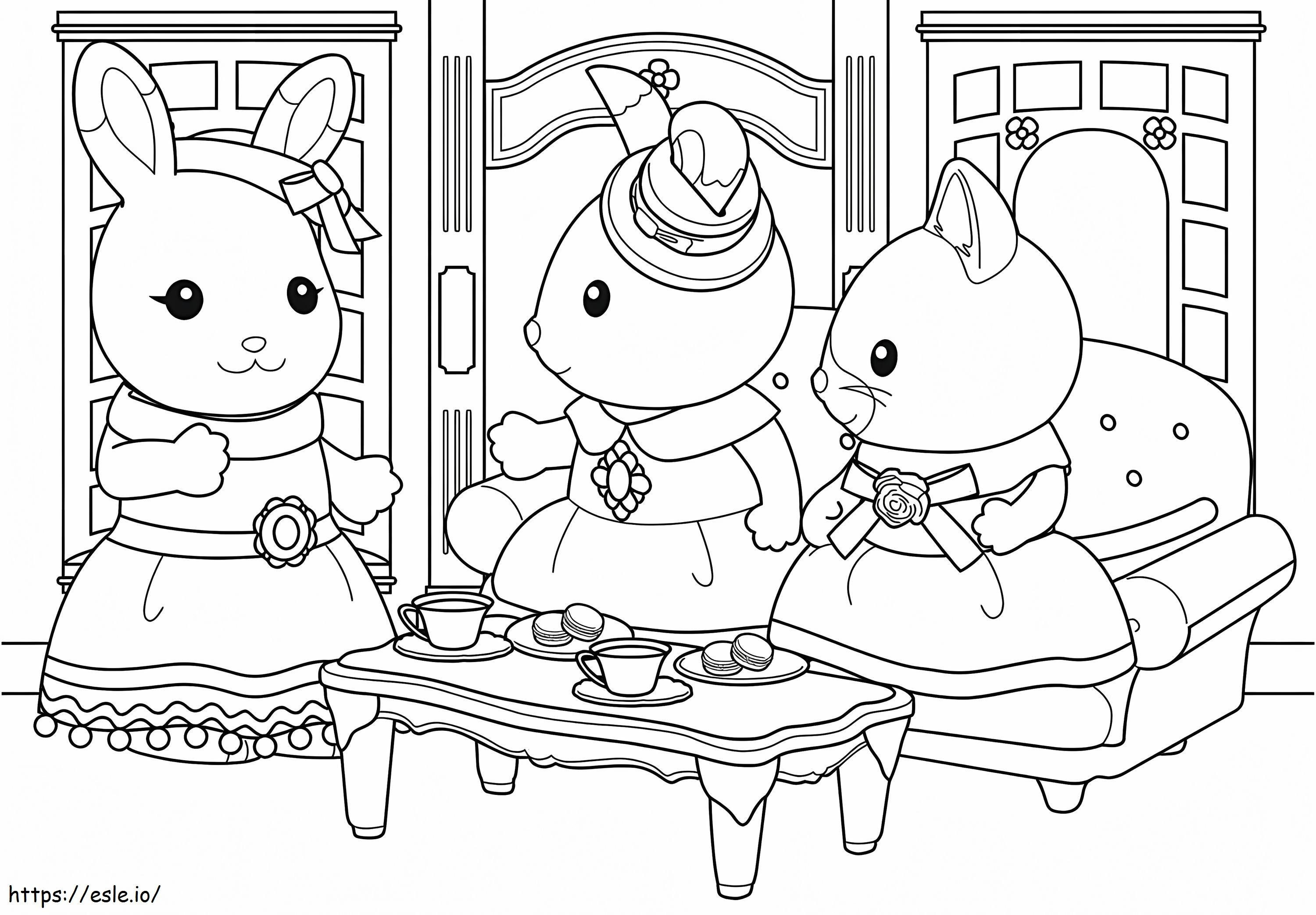 Free Sylvanian Families coloring page