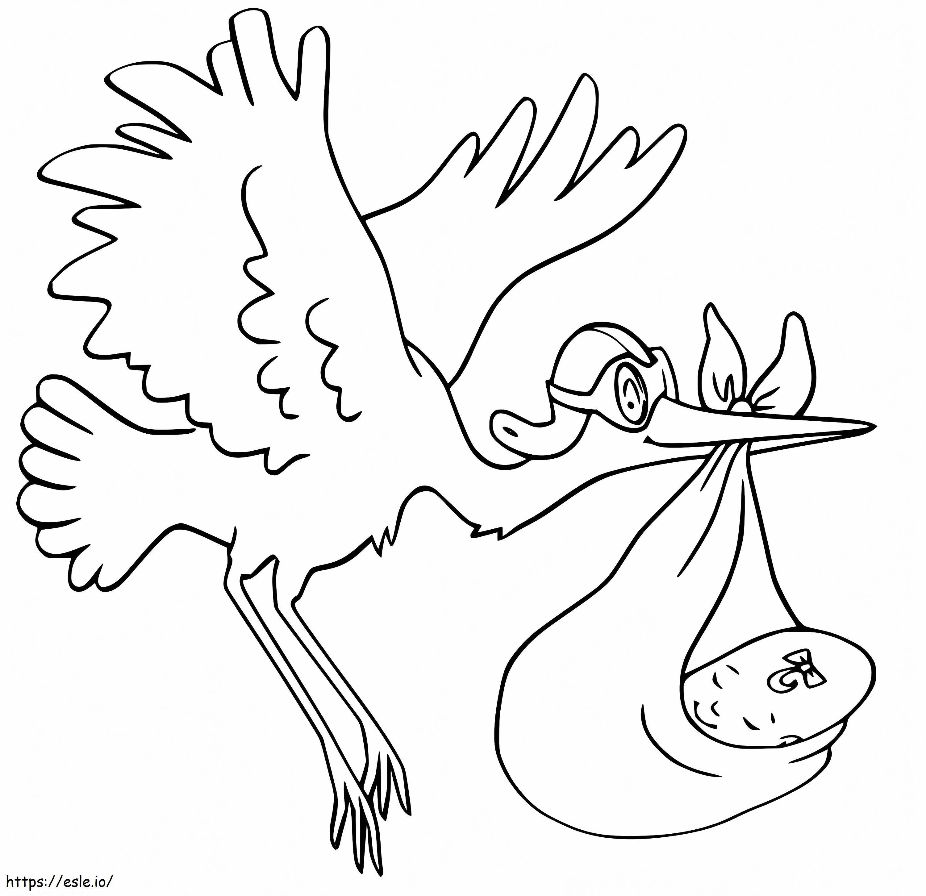 Cartoon Stork coloring page