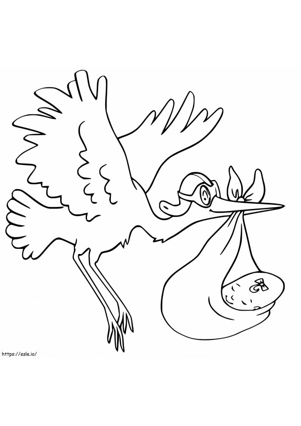 Cartoon Stork coloring page