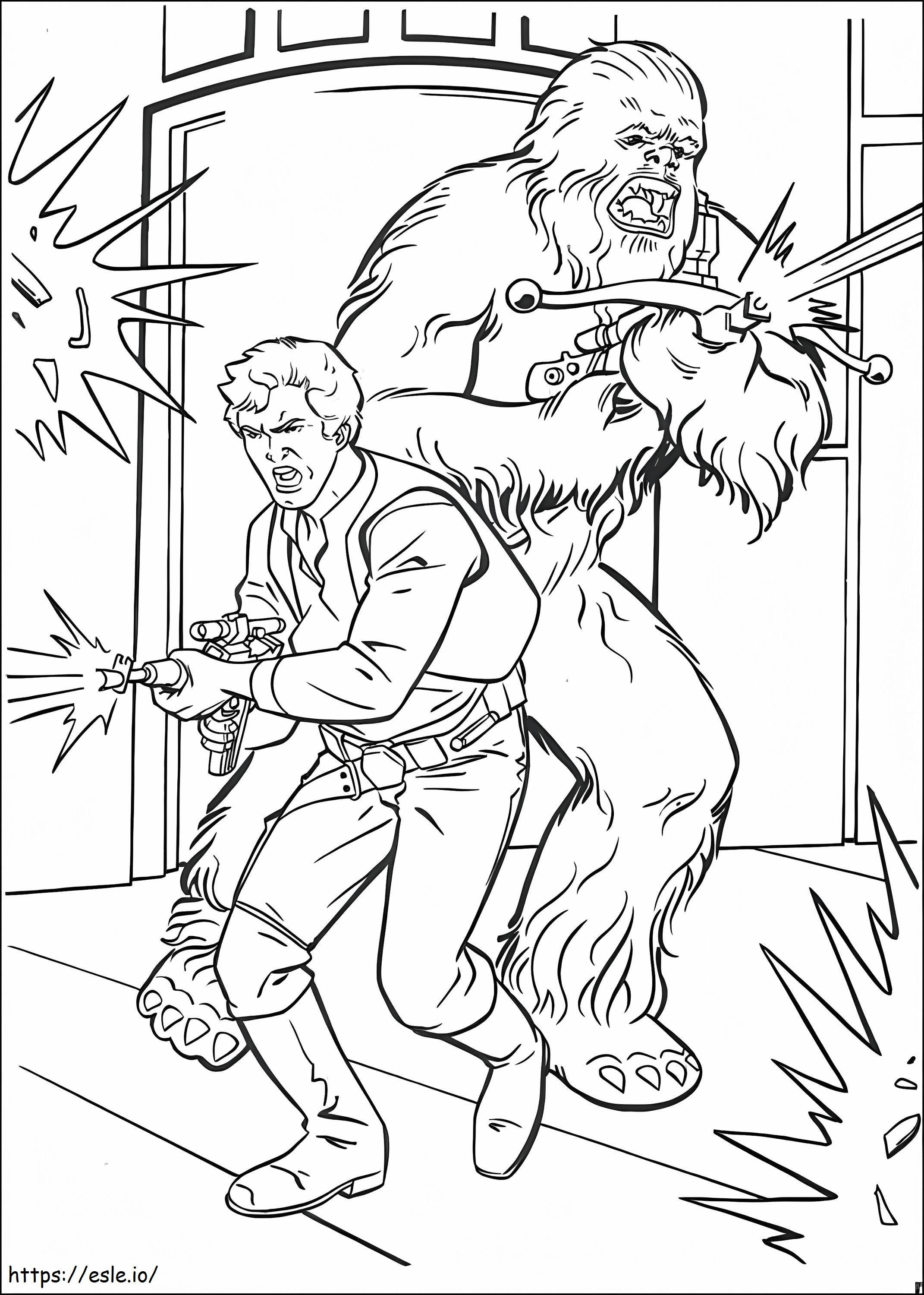 Chewbacca And Han Solo coloring page