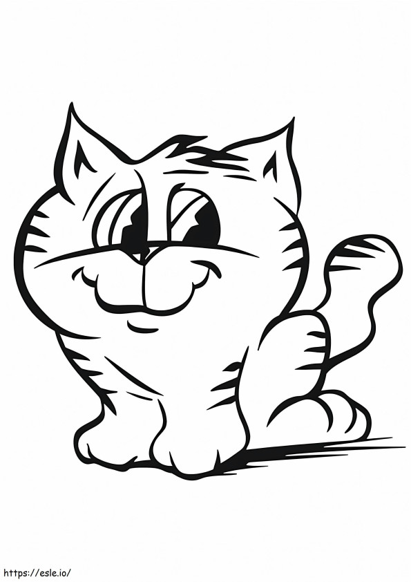 Desen drăguț de pisică de colorat