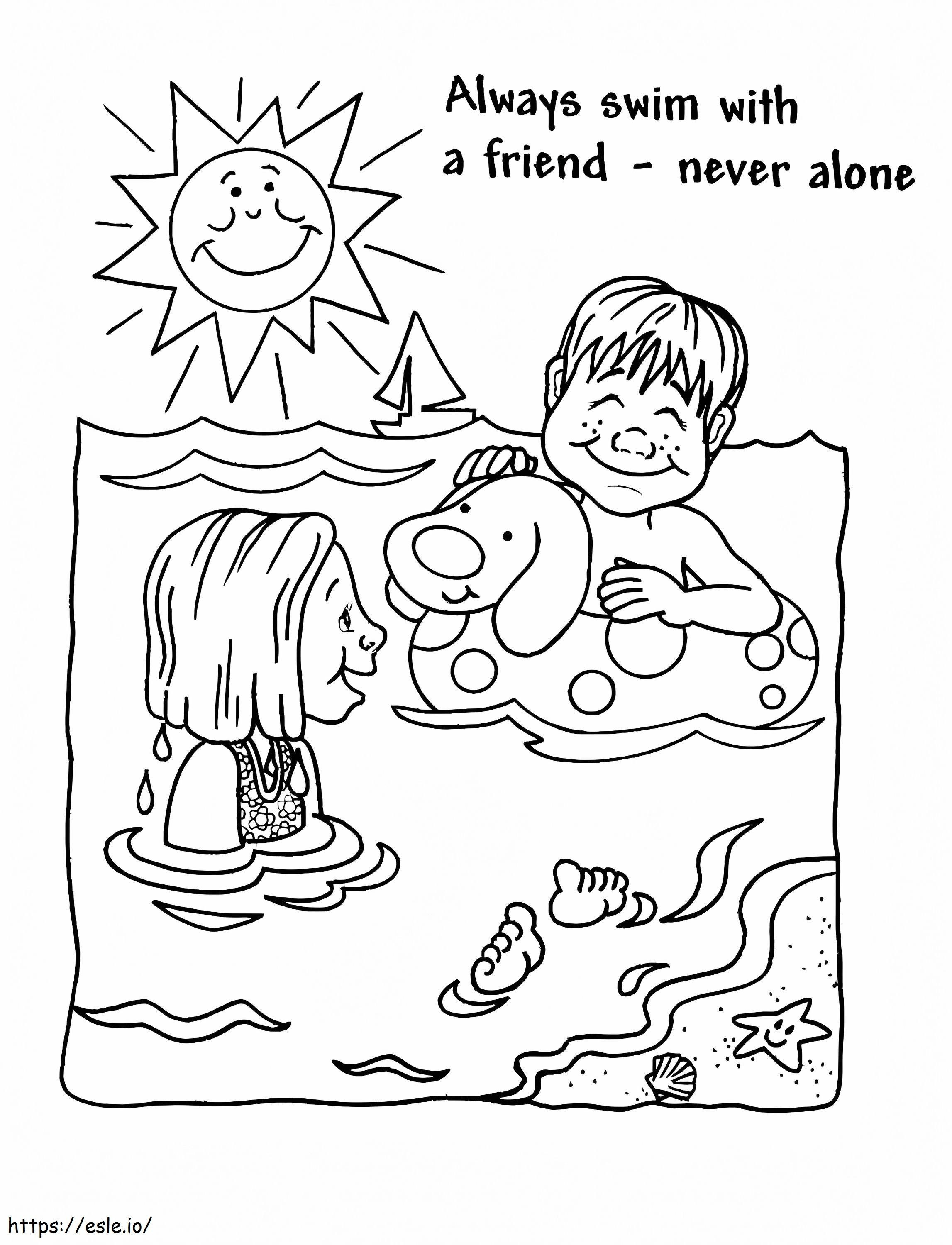 Swim Safety coloring page
