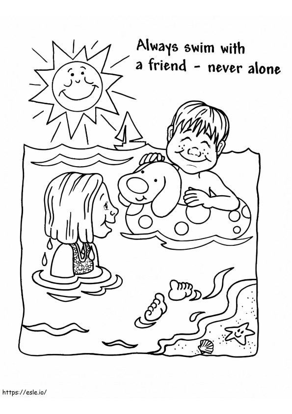 Swim Safety coloring page