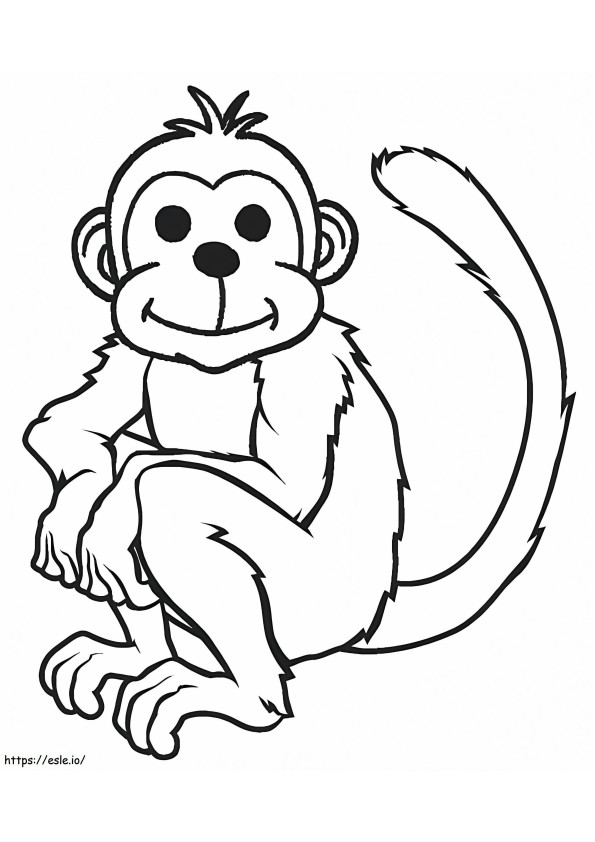 Disegna la scimmia seduta da colorare
