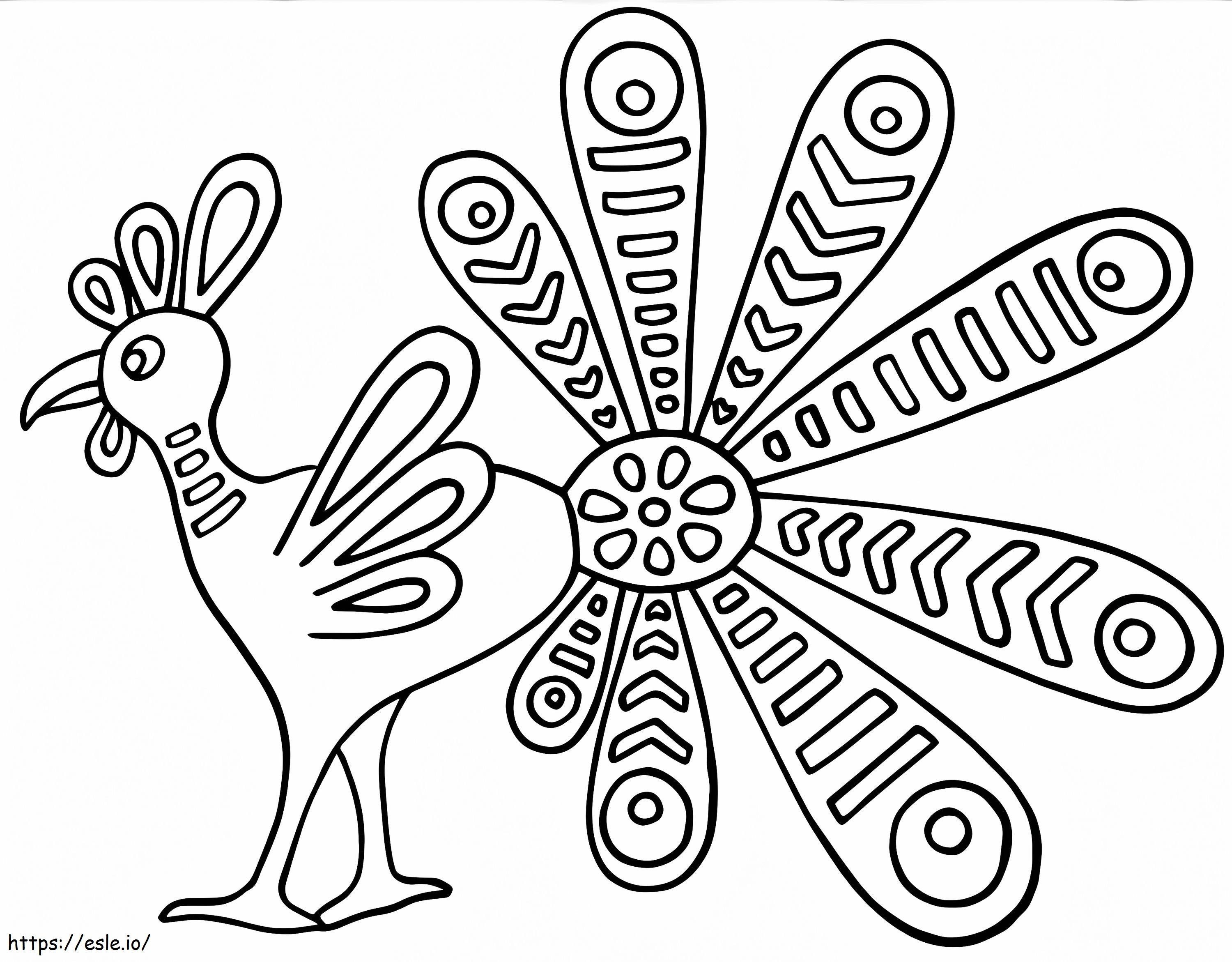 Peacock Alebrijes coloring page