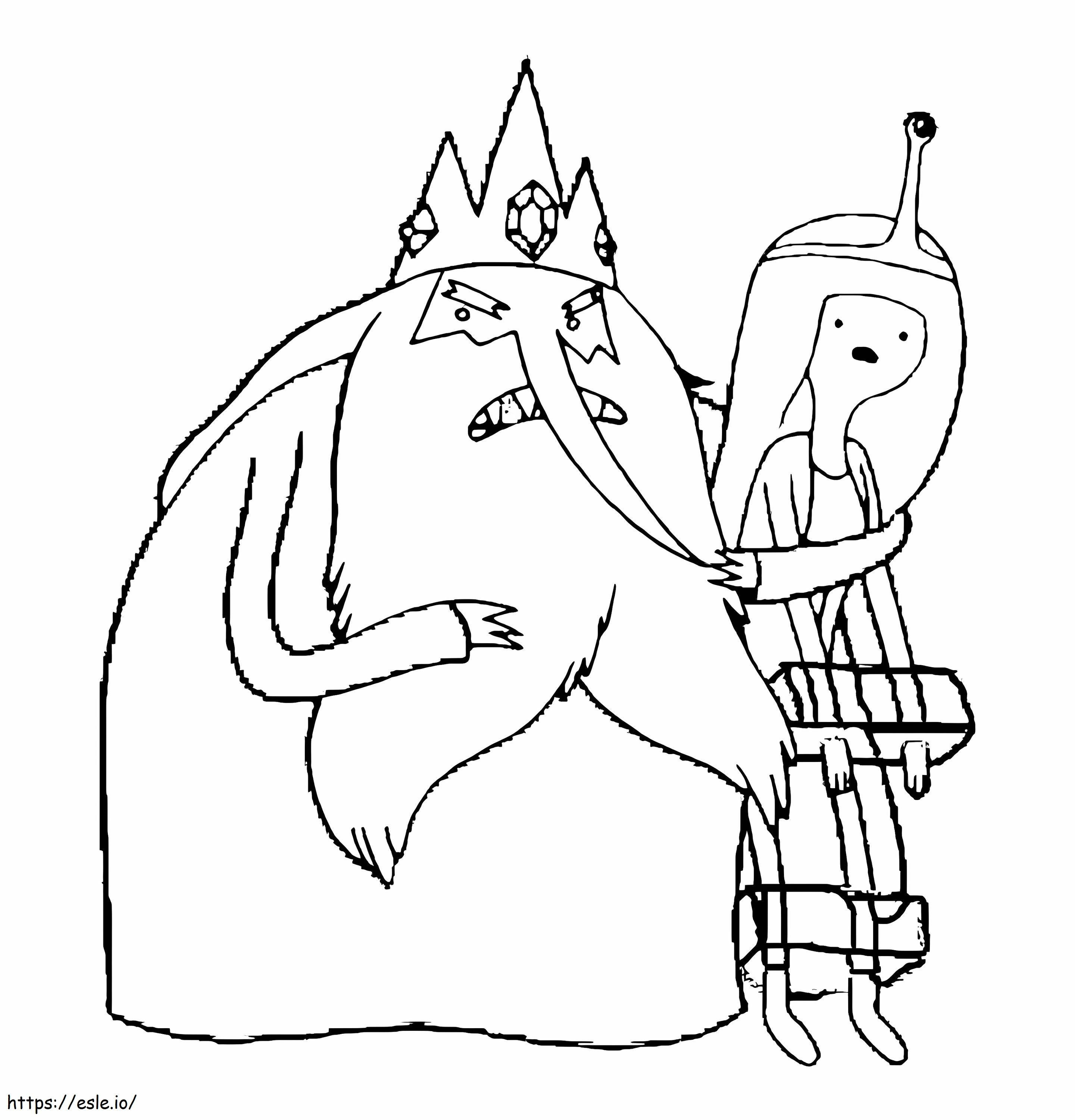 Ice King Caught Princess Bubblegum coloring page
