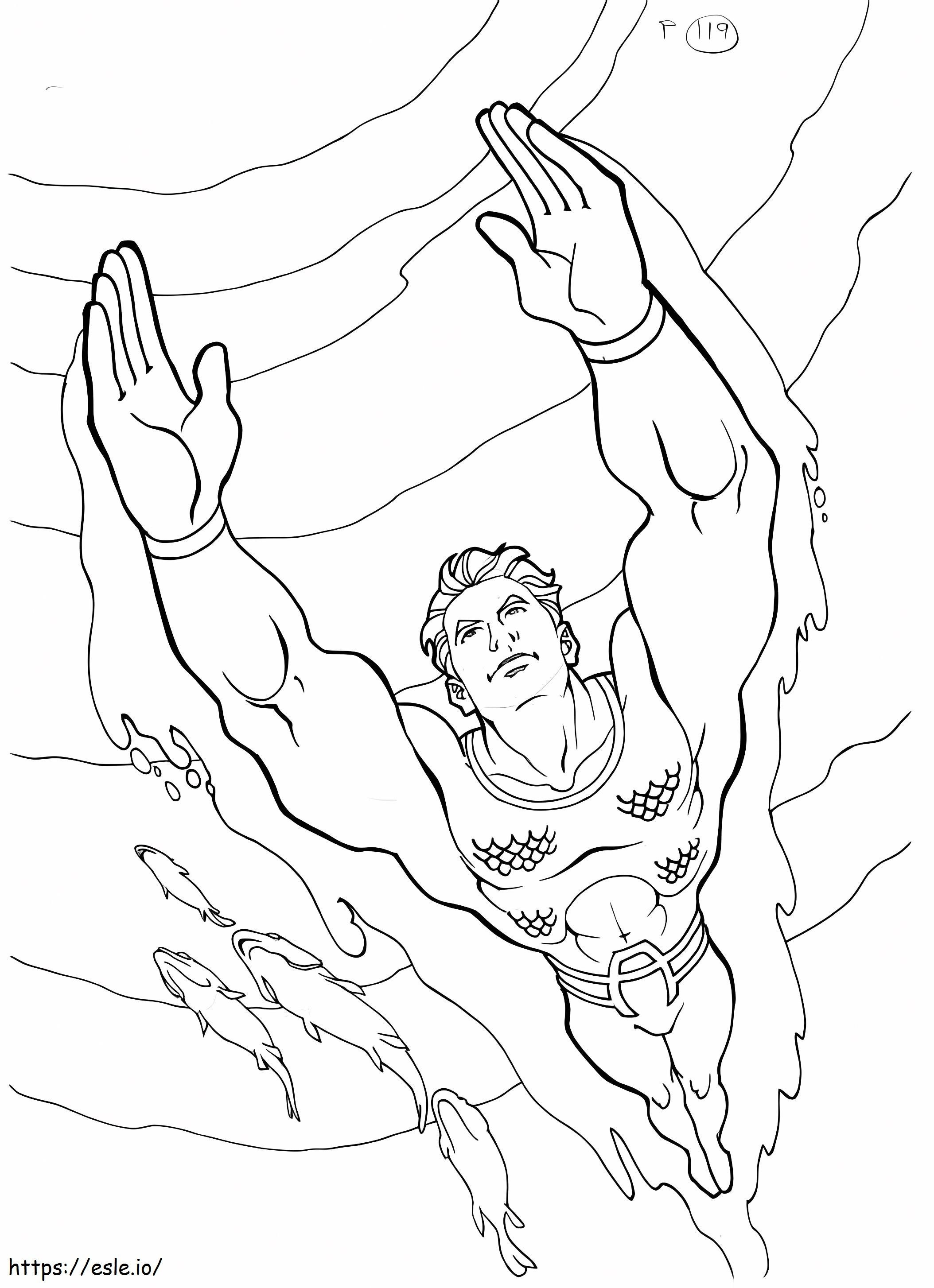 Coloriage Aquaman 4 à imprimer dessin