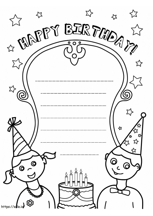 Birthday Card 1 coloring page