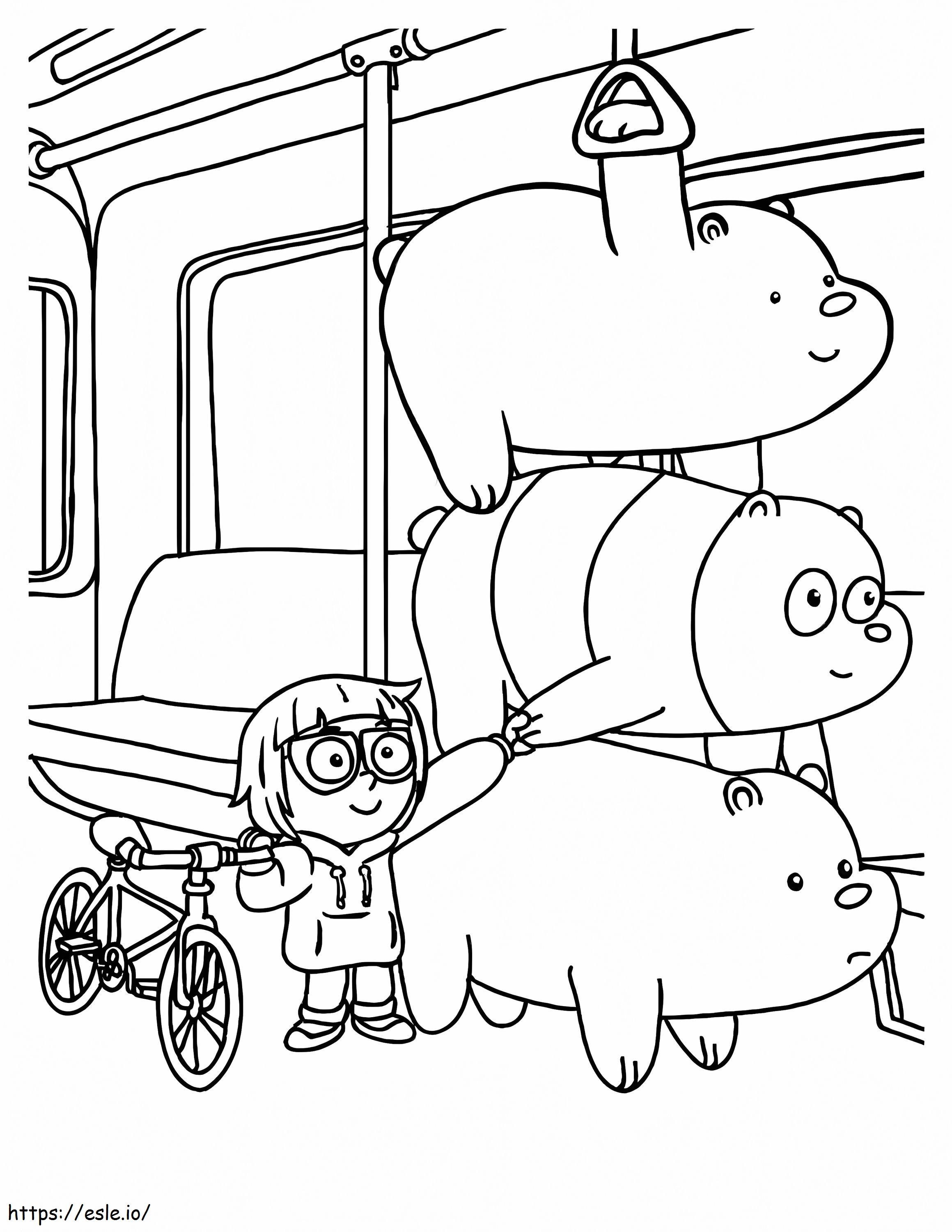 Chloe Park And Three Bears coloring page