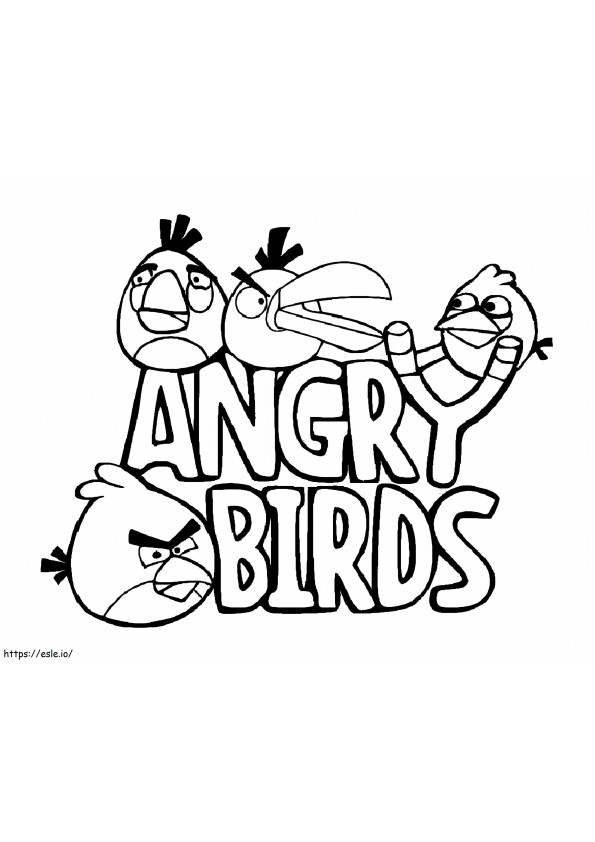 Coloriage Oiseau en colère Poster à imprimer dessin