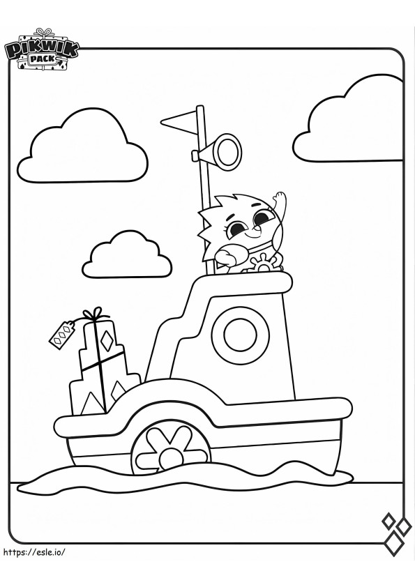 Suki no barco para colorir