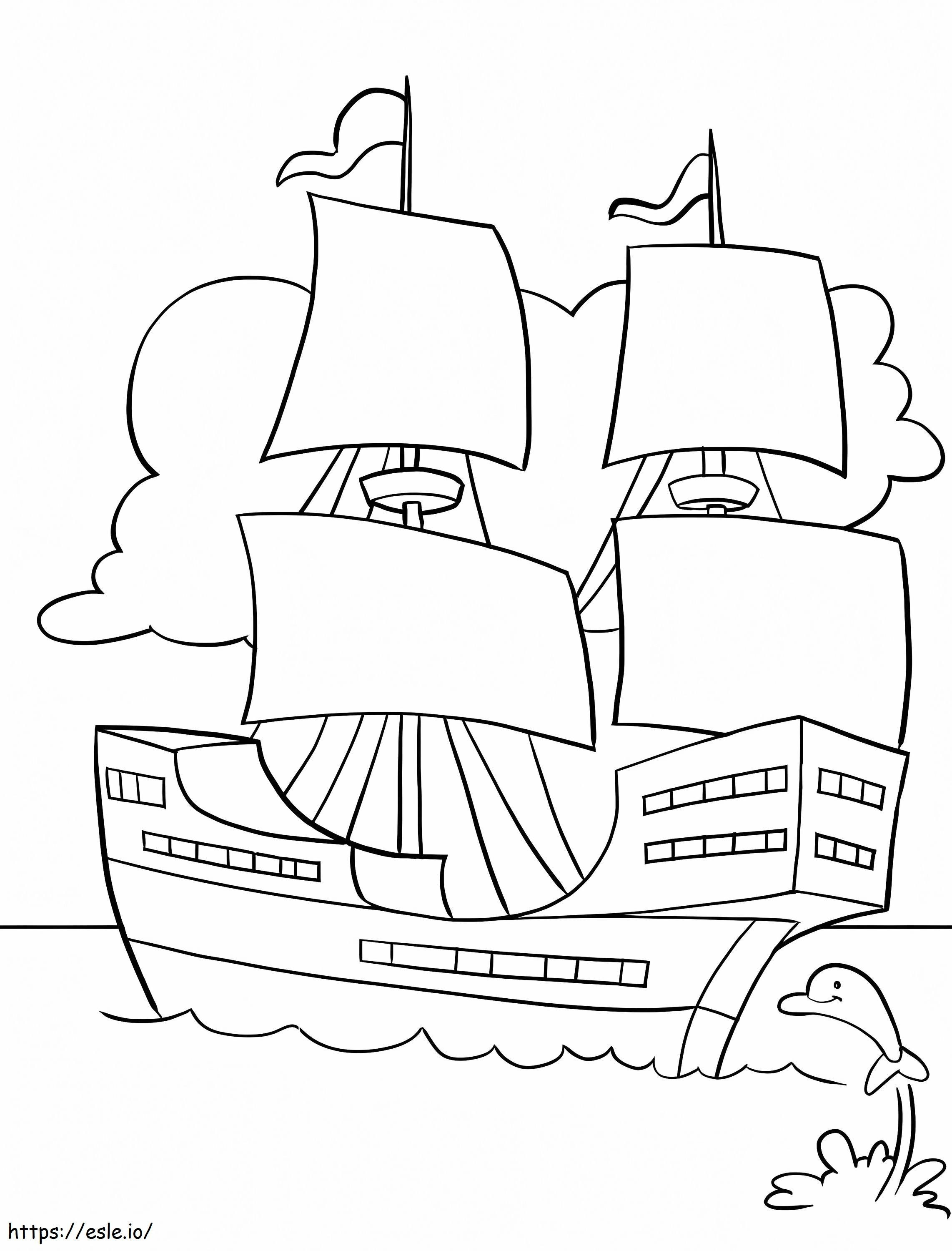 Printable Mayflower coloring page