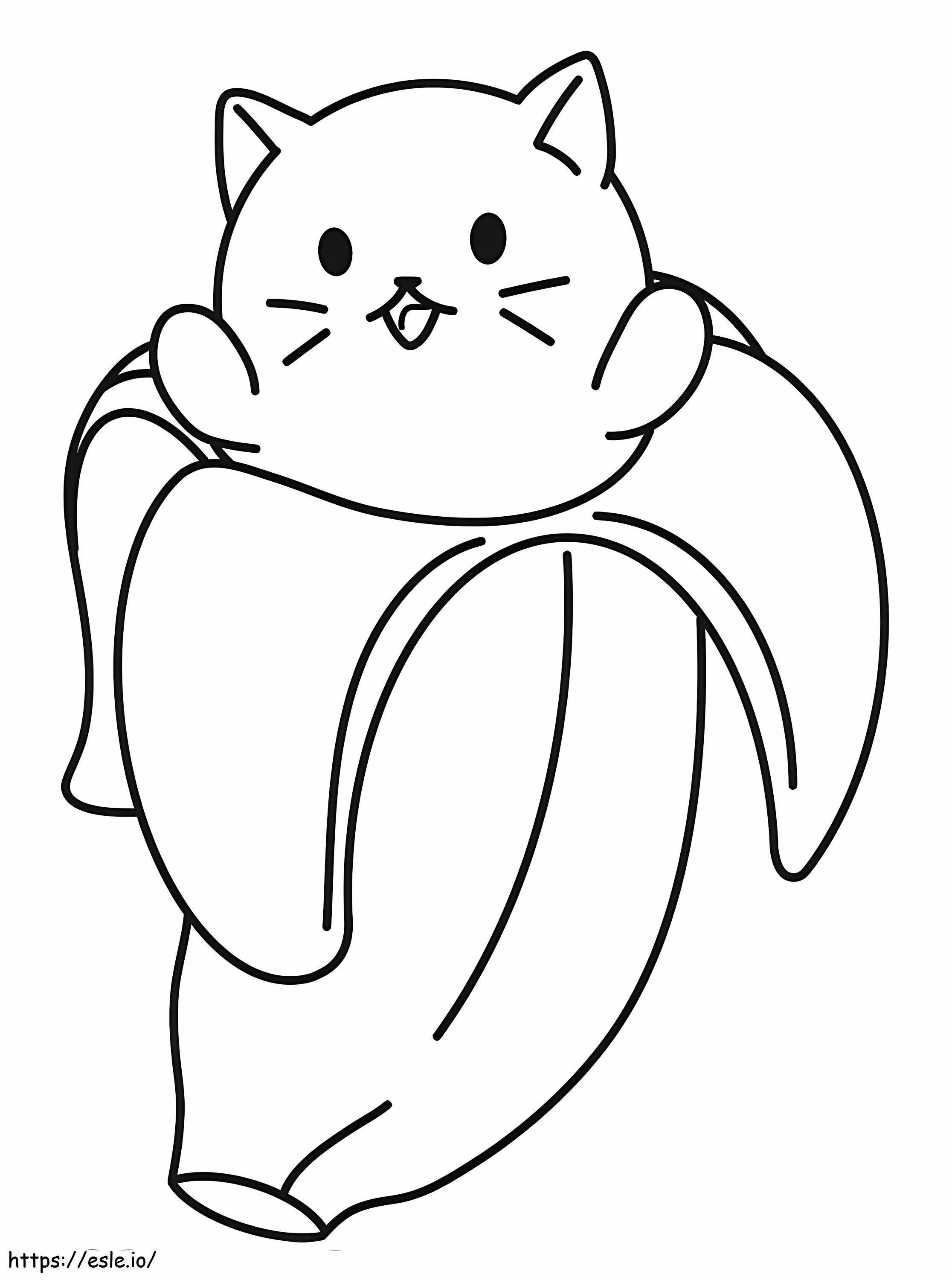 Bananowy kot kolorowanka