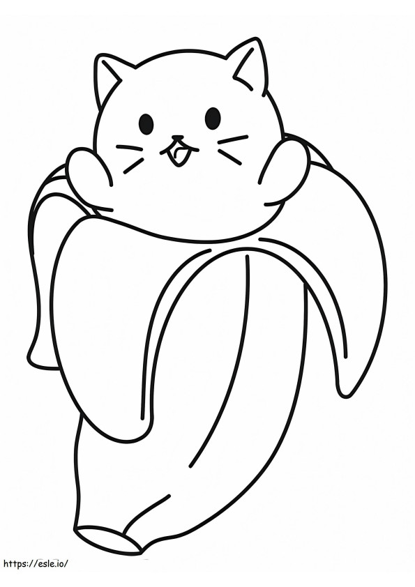 Gato Banana para colorir