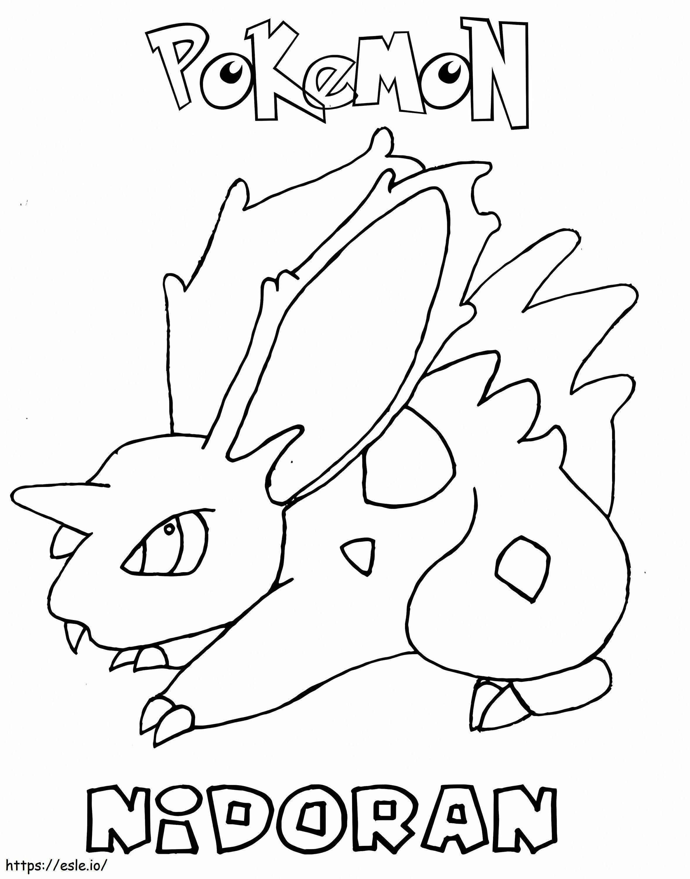 Pokemon Nidoranm do wydrukowania kolorowanka