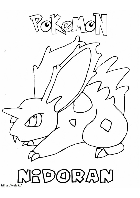 Yazdırılabilir Nidoranm Pokemon boyama