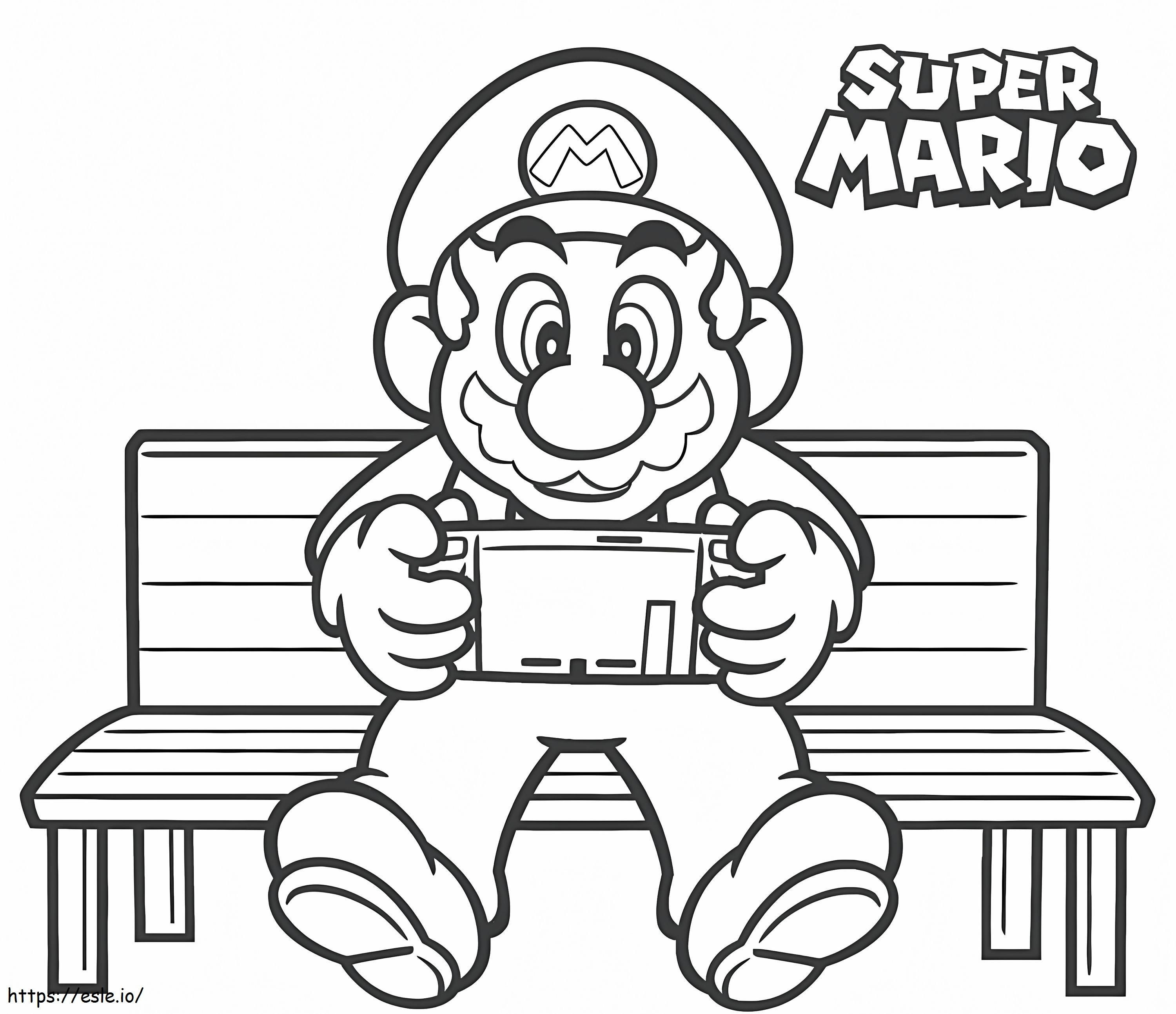 Mario sedang bermain game Gambar Mewarnai