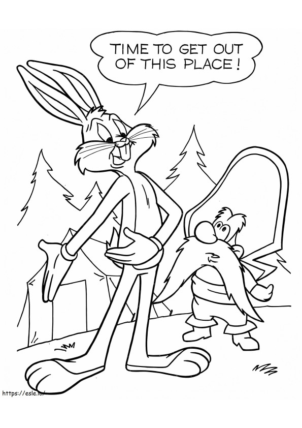 Coloriage Yosemite Sam et Bugs Bunny 1 à imprimer dessin