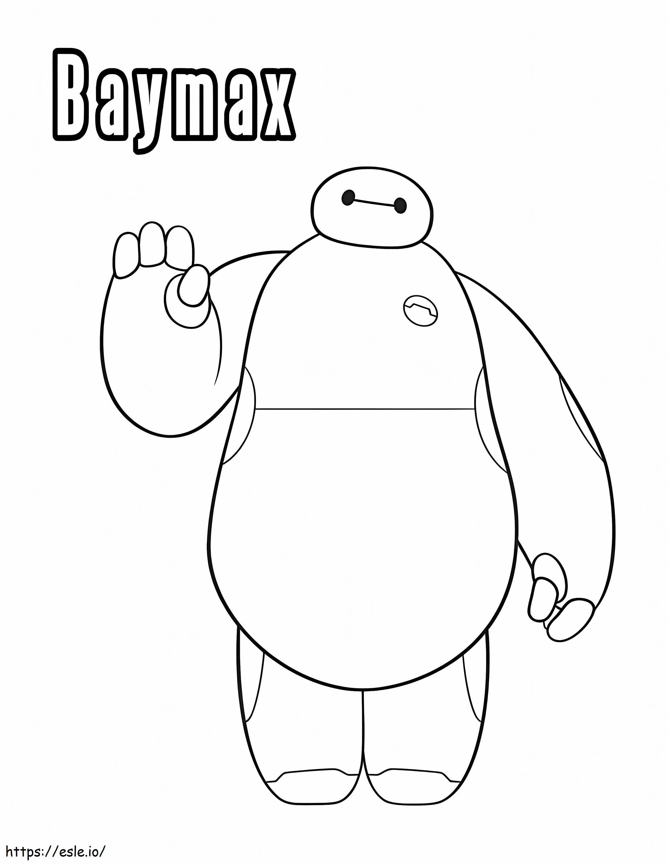 Baymax Is Waving Hand coloring page