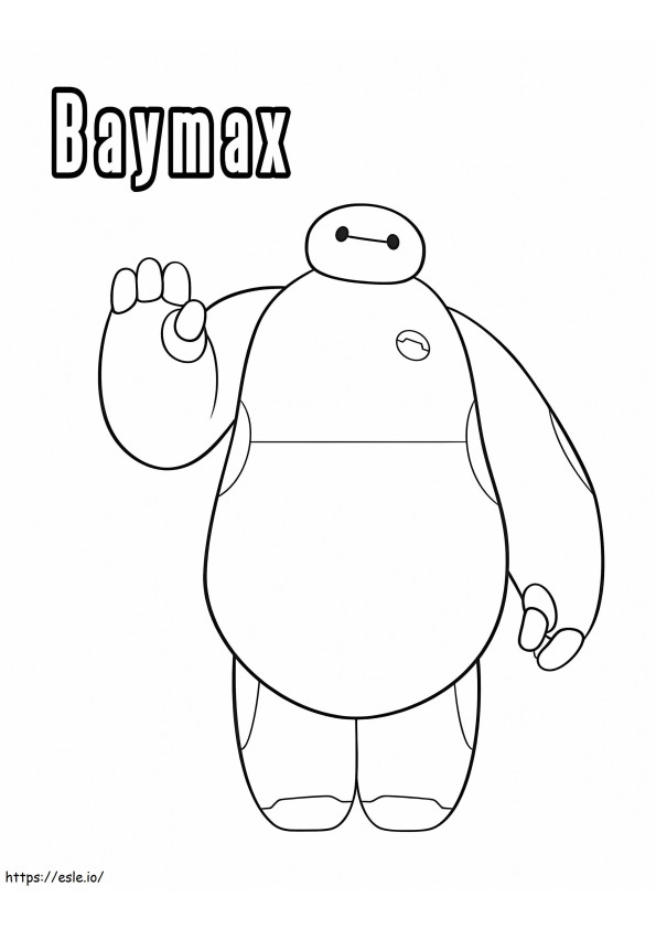 Baymax Is Waving Hand coloring page