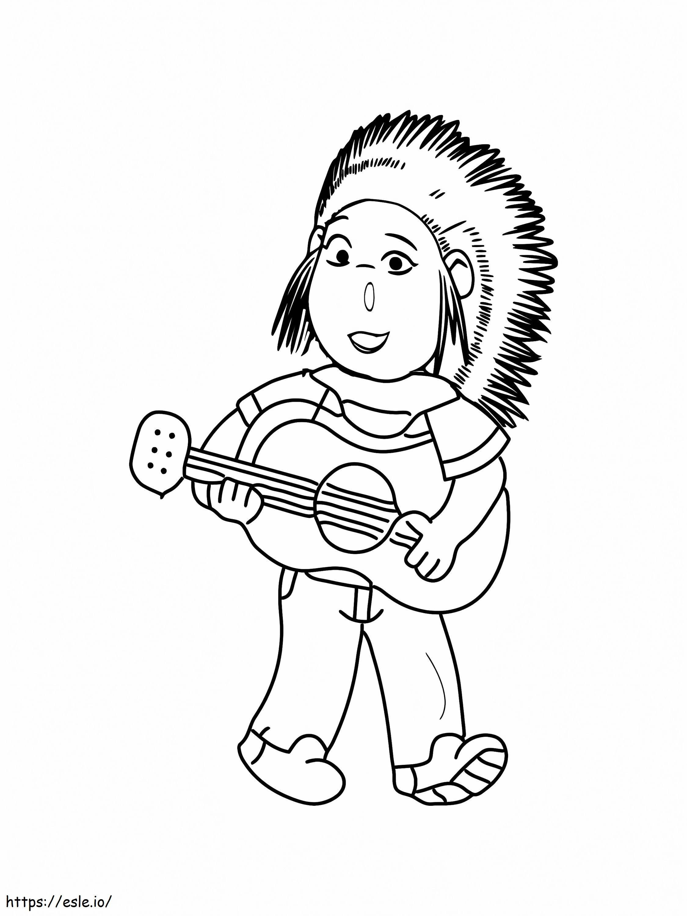 Cute Ash And Guitar coloring page