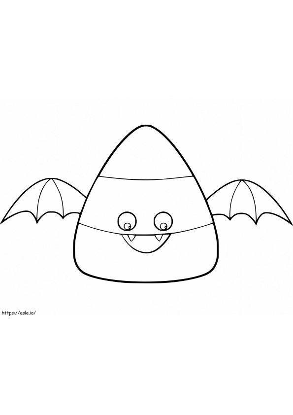 Candy Corn Bat coloring page
