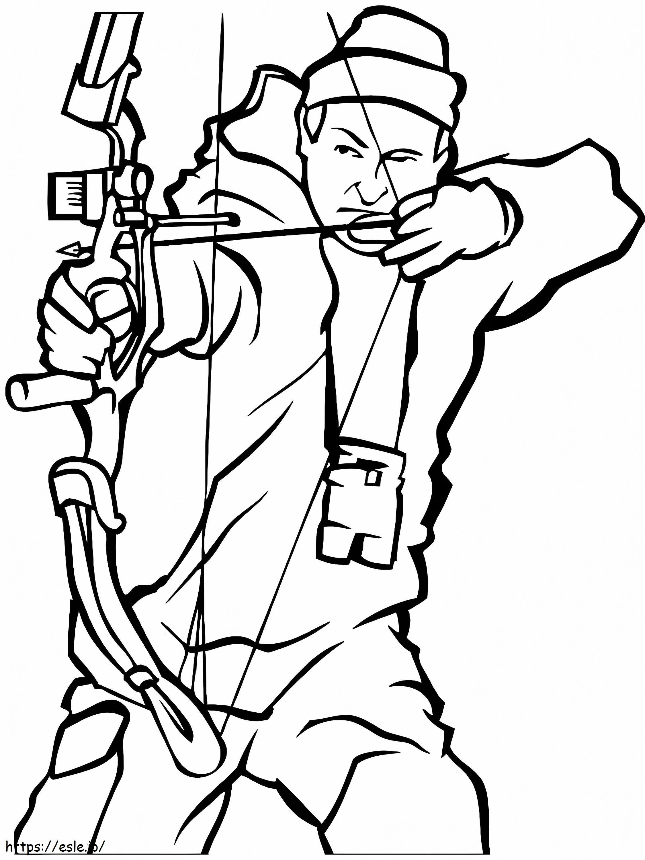 Cool Guy Archery coloring page