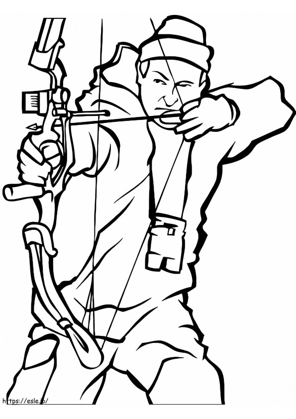 Cool Guy Archery coloring page