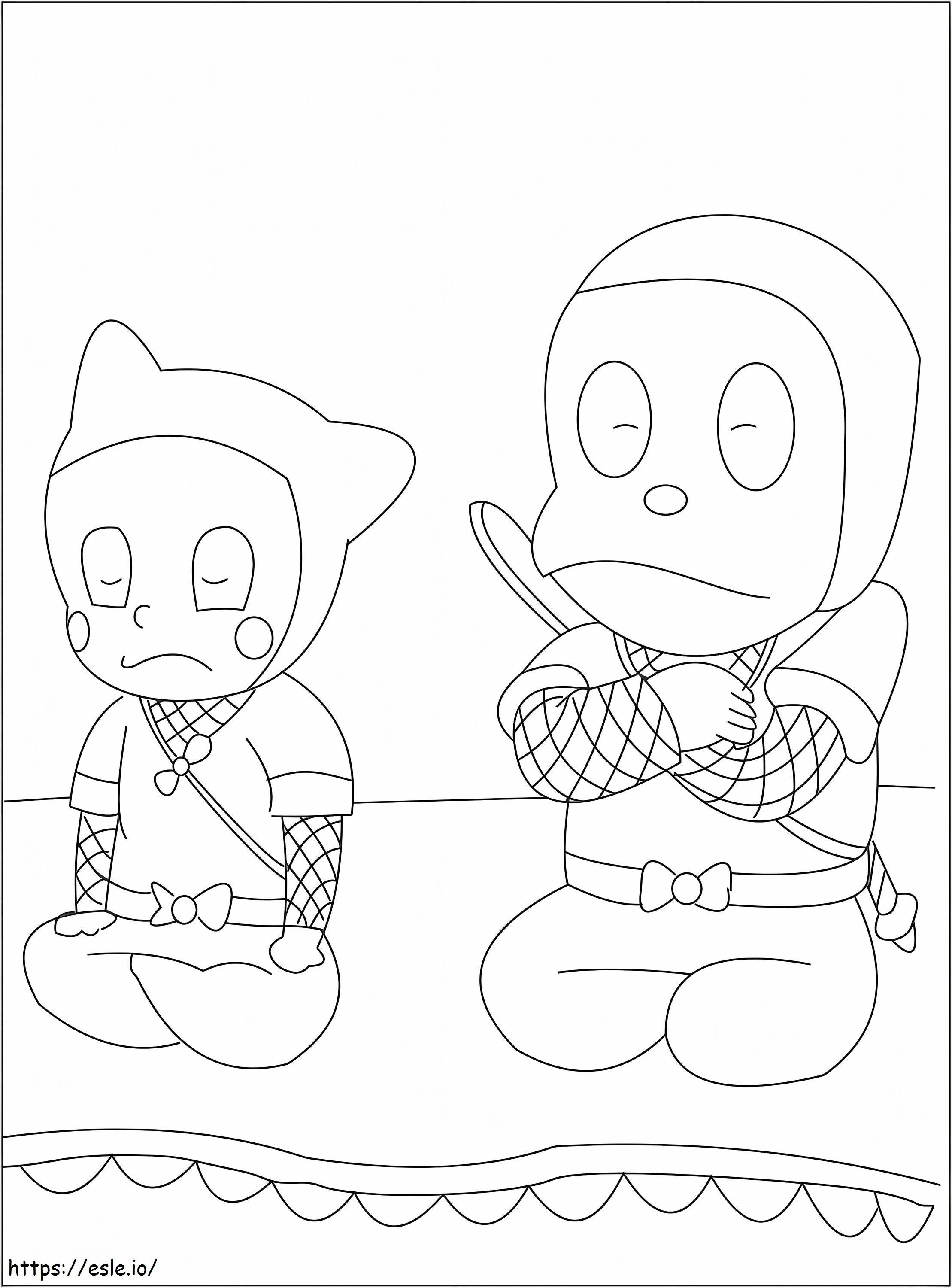 Hattori e Shinzo para colorir