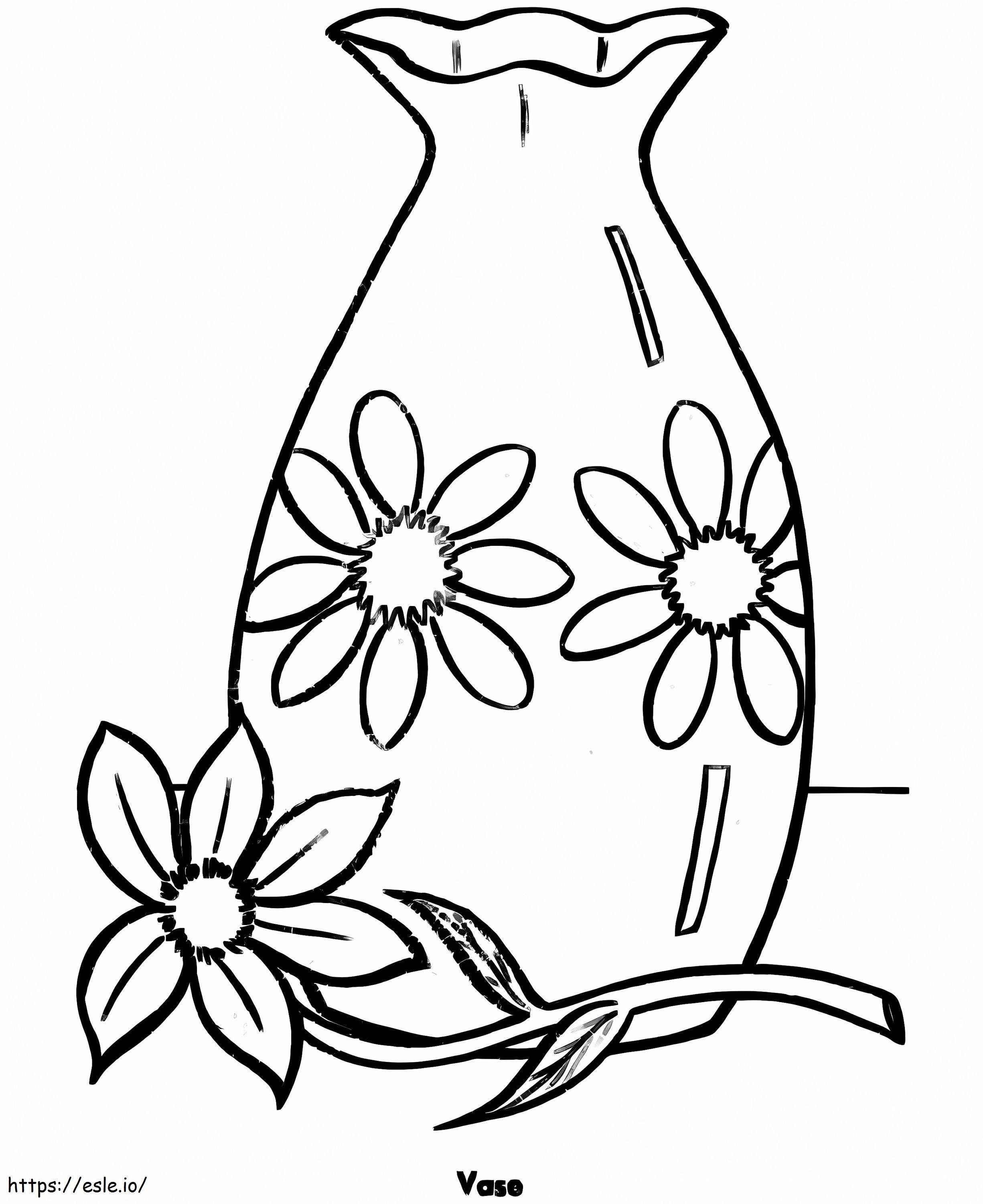 Çiçek Ve Vazo boyama