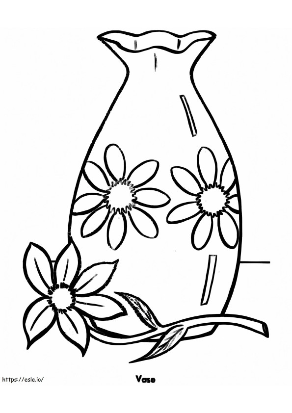 Flor e vaso para colorir