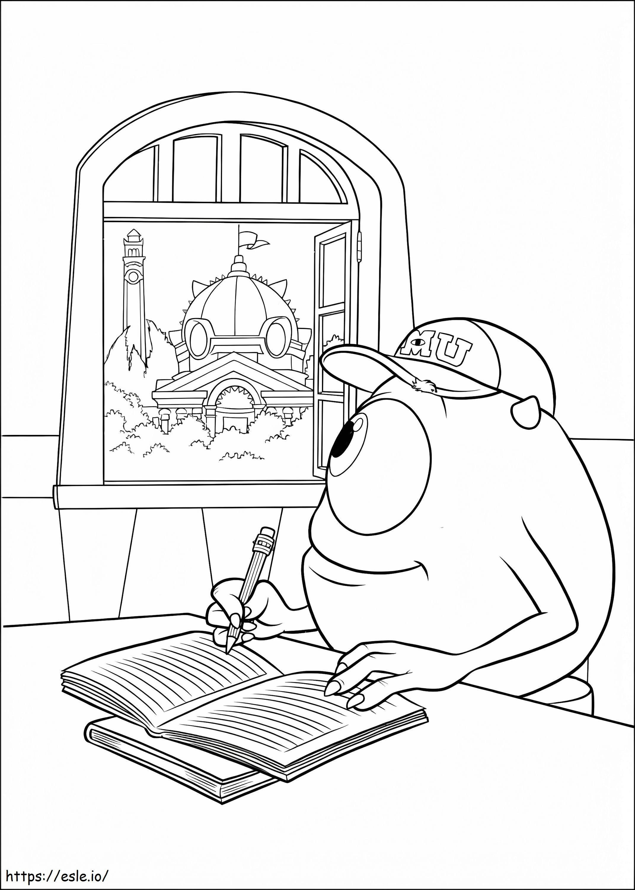 Mike Wazowski From Monsters University coloring page