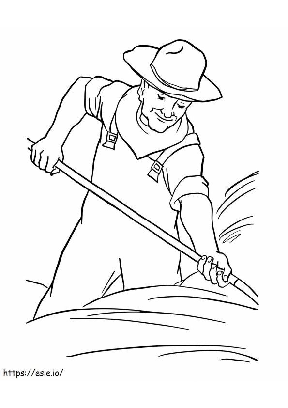 Lavoro del contadino da colorare
