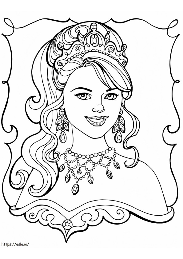 Coloriage Princesse Leonora souriante à imprimer dessin