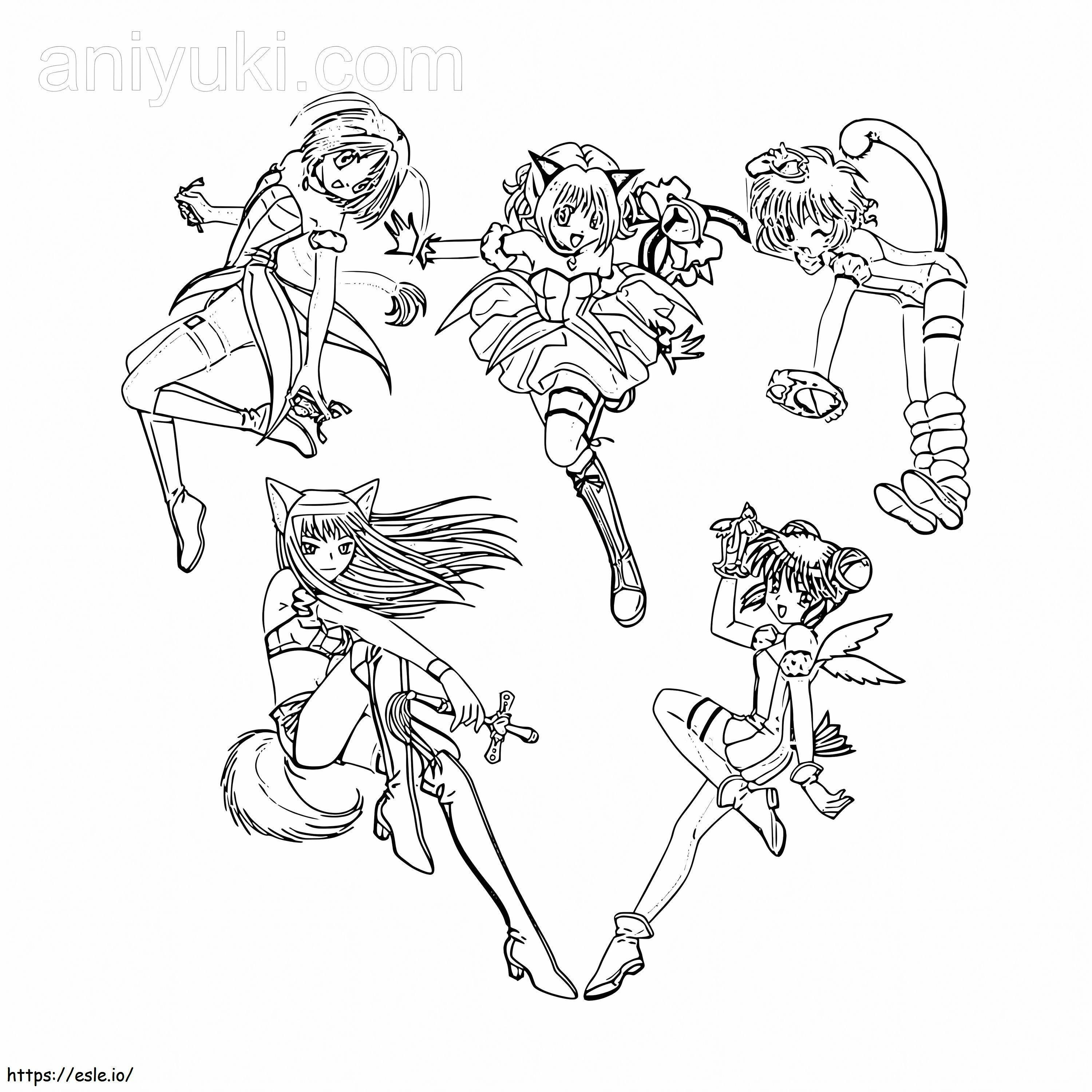 Girls From Tokyo Mew Mew coloring page