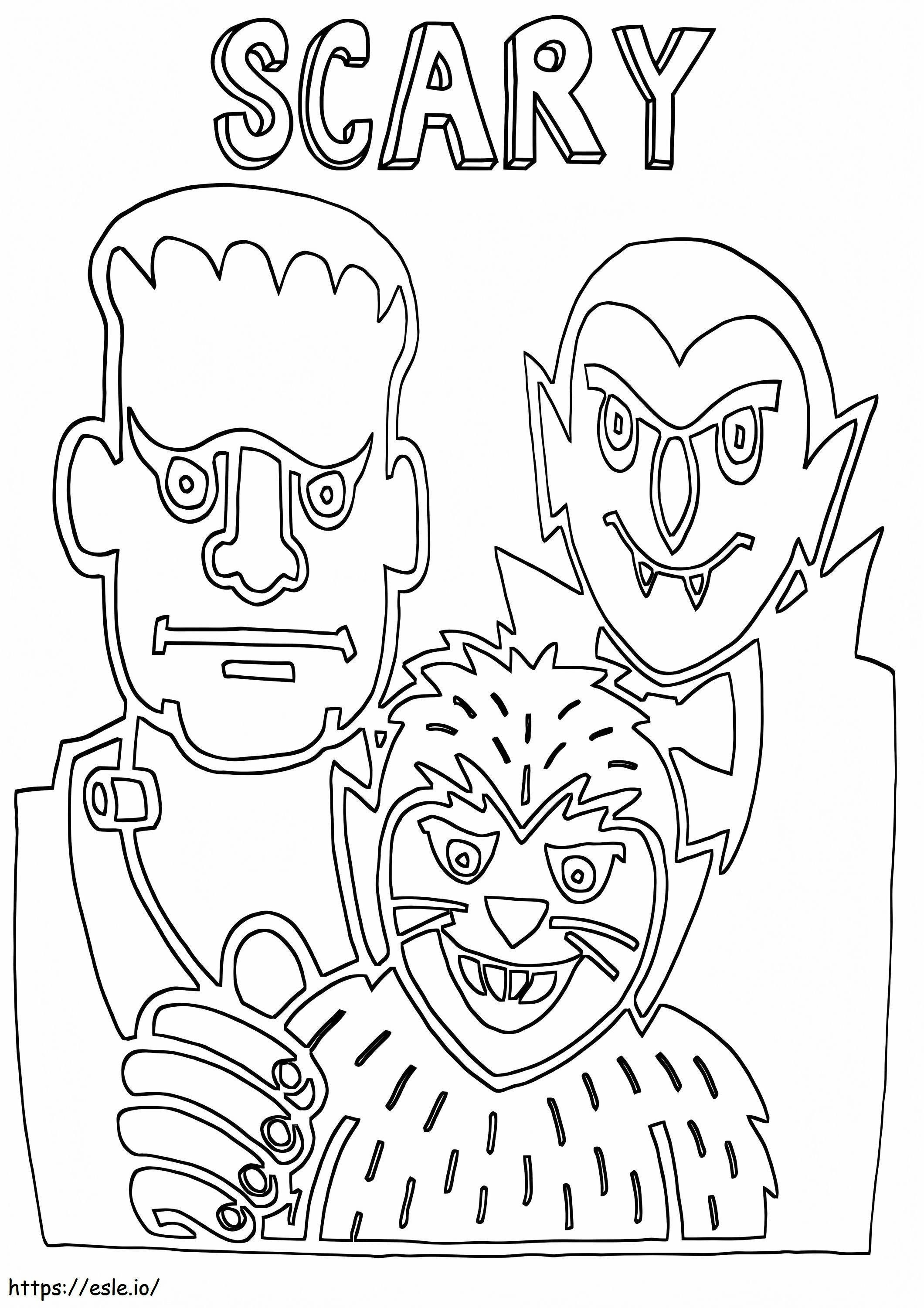 Scary 3 coloring page
