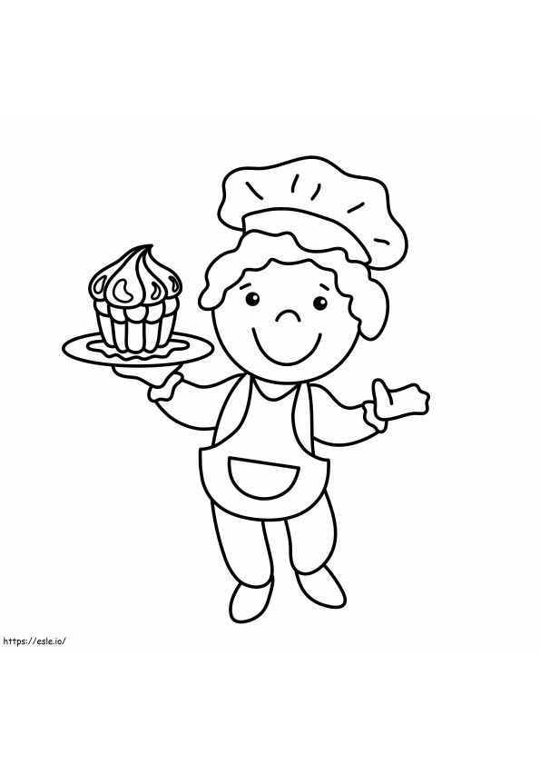 Chef infantil fofo para colorir