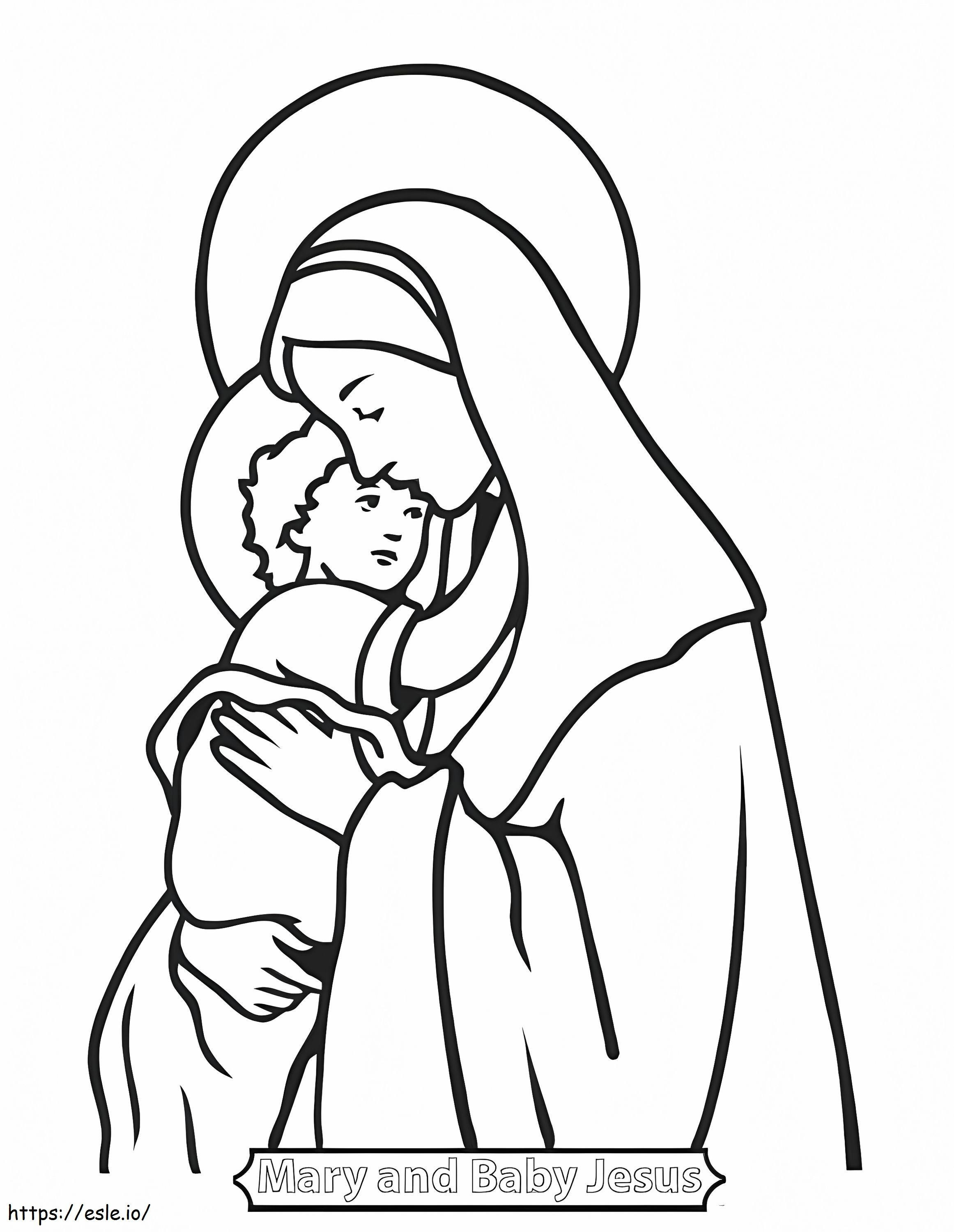 Outline Of The Mother Of Jesus Free To Color coloring page