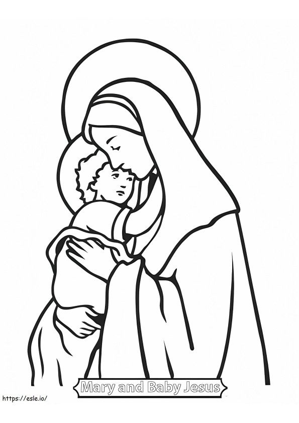 Outline Of The Mother Of Jesus Free To Color coloring page