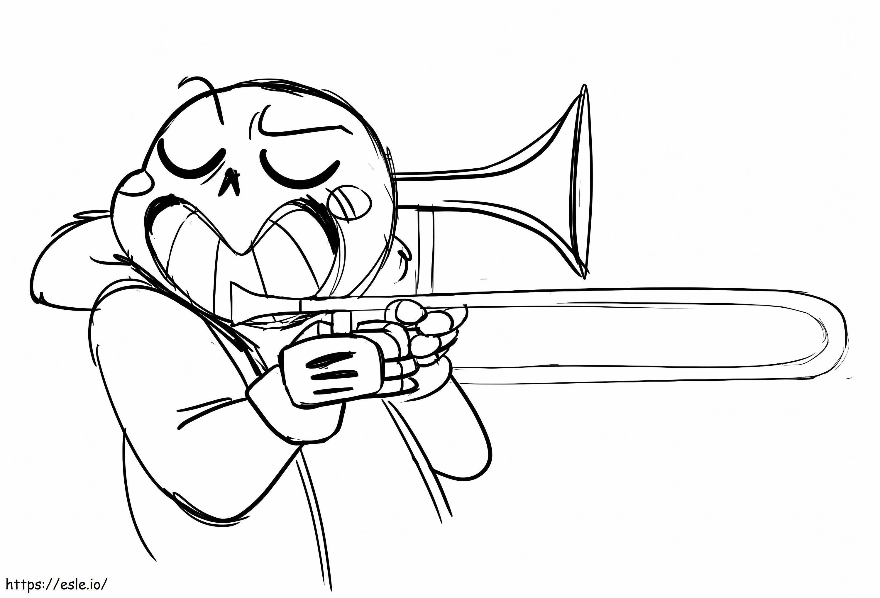 Sans With Trumpet coloring page